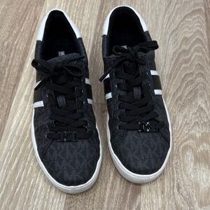 Michael Kors Black and White MK Logo Low-Top Sneakers